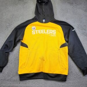 Reebok Steelers Hoodie NFL Football Pullover Sweatshirt Pockets Medium